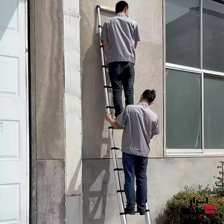 نردبان یک طرفه تلسکوپی آلومنیومی با ارتفاع 2.9 متر