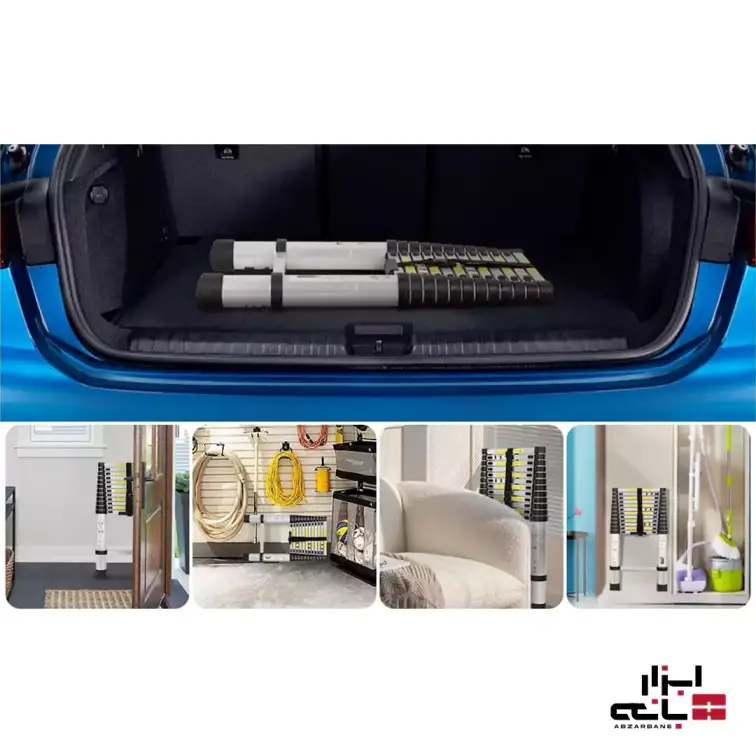 نردبان یک طرفه تلسکوپی آلومنیومی با ارتفاع 2.9 متر