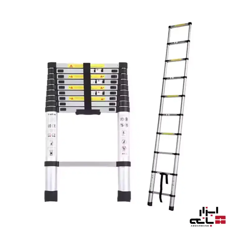 نردبان یک طرفه تلسکوپی آلومنیومی با ارتفاع 2.9 متر