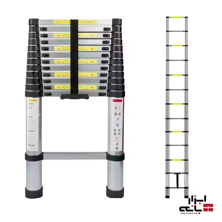نردبان یک طرفه تلسکوپی آلومنیومی با ارتفاع 3.8 متر