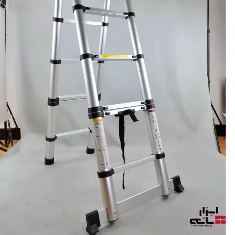 نردبان دو طرفه تلسکوپی با ارتفاع 1.9 متر (3.8 متر در حالت یک طرفه)
