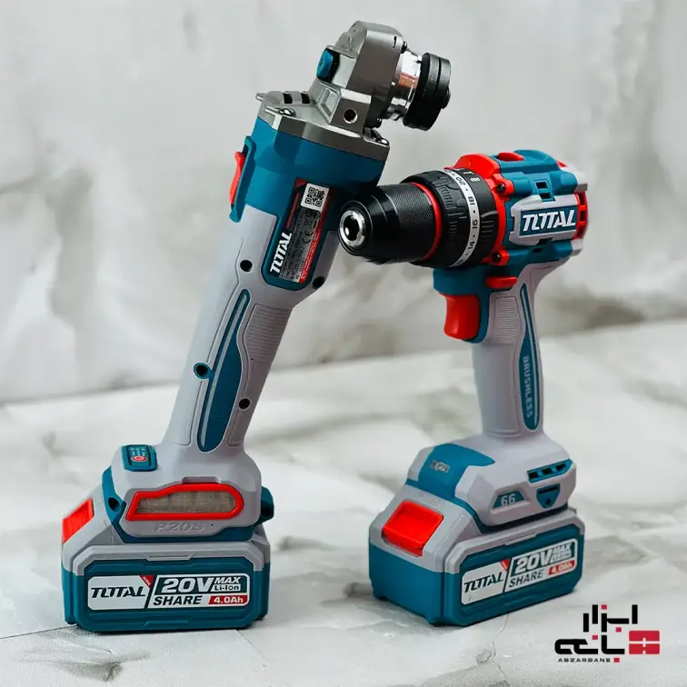 پک دوقلو دریل و سنگ فرز شارژی براشلس توتال مدل TCKLI20273