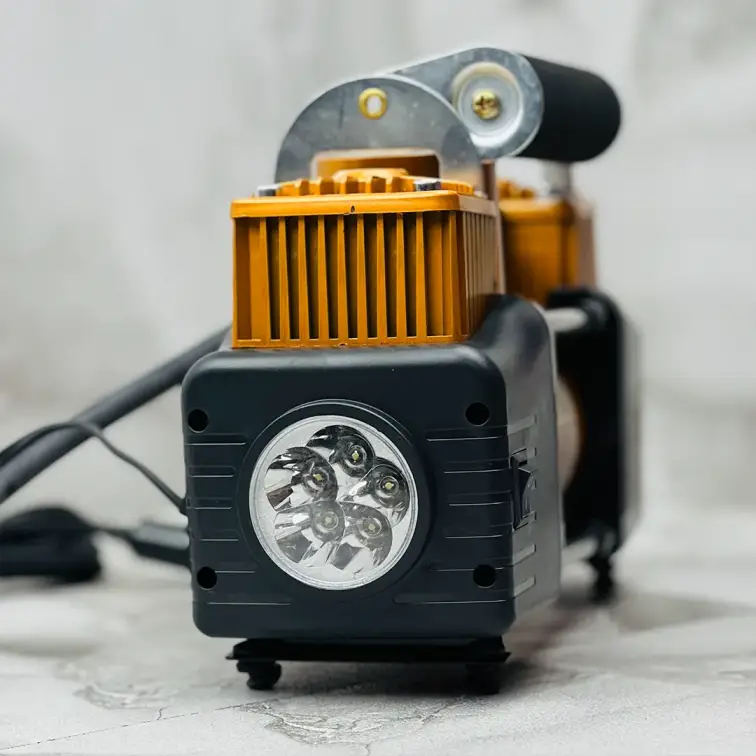 کمپرسور پمپ باد فندکی دو سیلندر سیم پیچ مسی