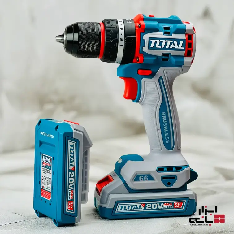 دریل شارژی چکشی 20 ولت توتال P20S مدل TIDLI20668